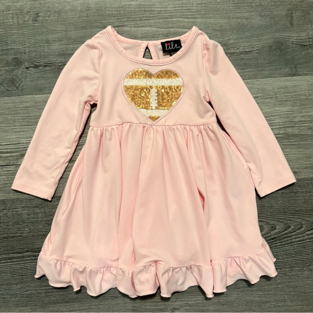 lilt Pink Dress with Heart Sequin Logo. Girls 2T. NWOT